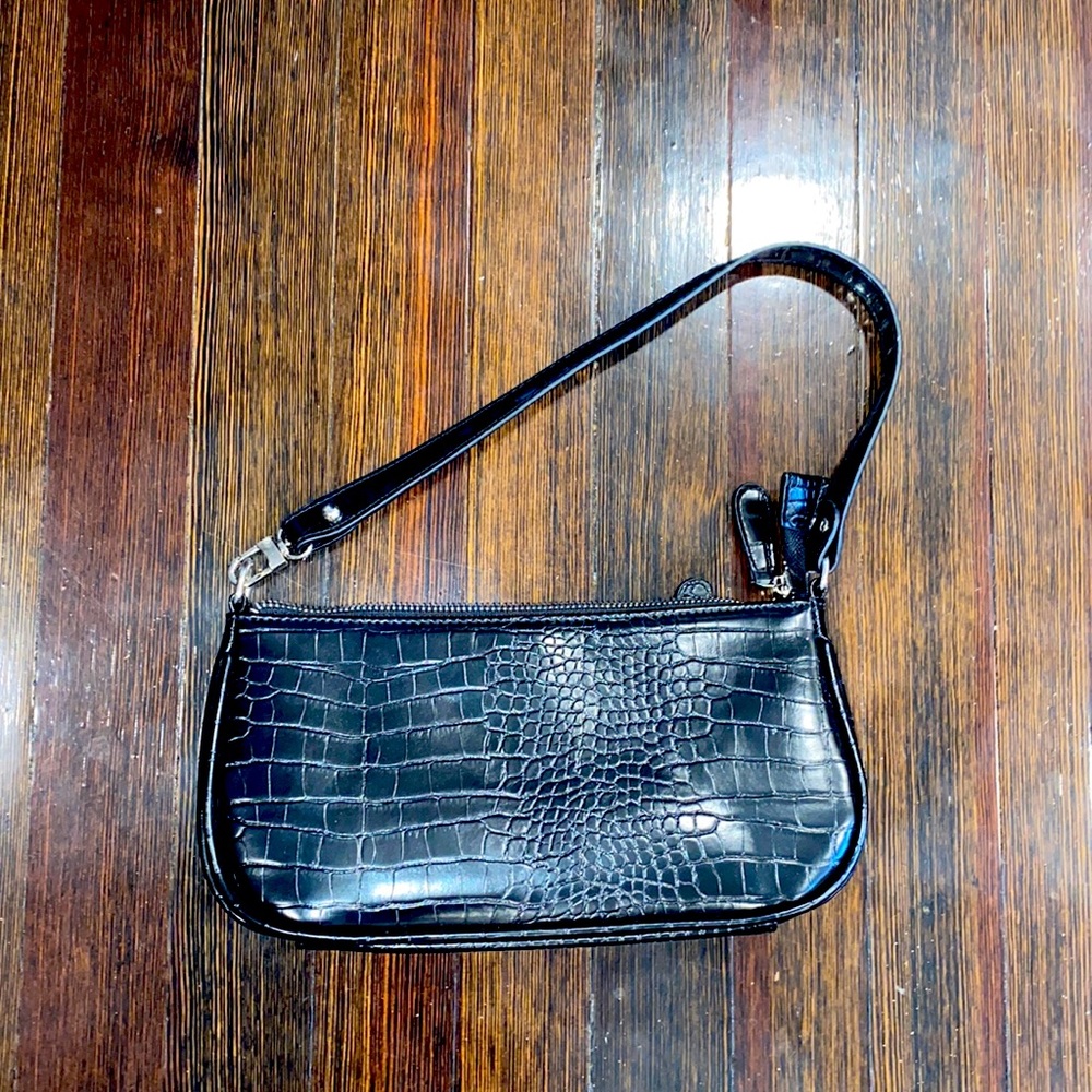 Black snakeskin bag